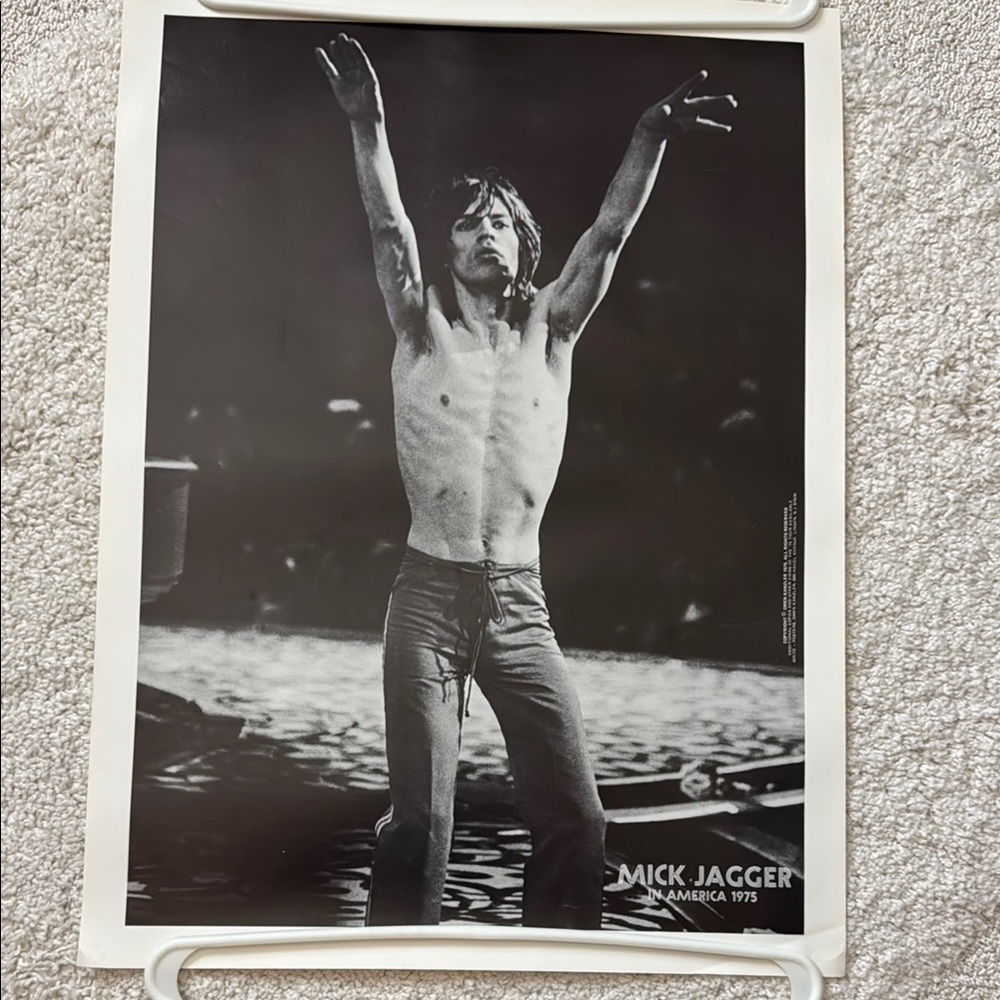 Vintage Authentic Poster 1975 Mick Jagger in America Concert